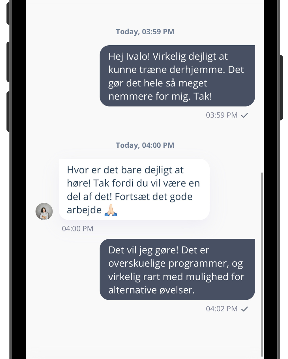 Træningsprogram app - samtale